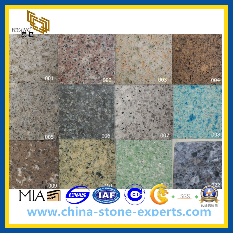 Brown / Gray Crystal Artificial Quartz Stone for Countertops (YQZ-QS1016)