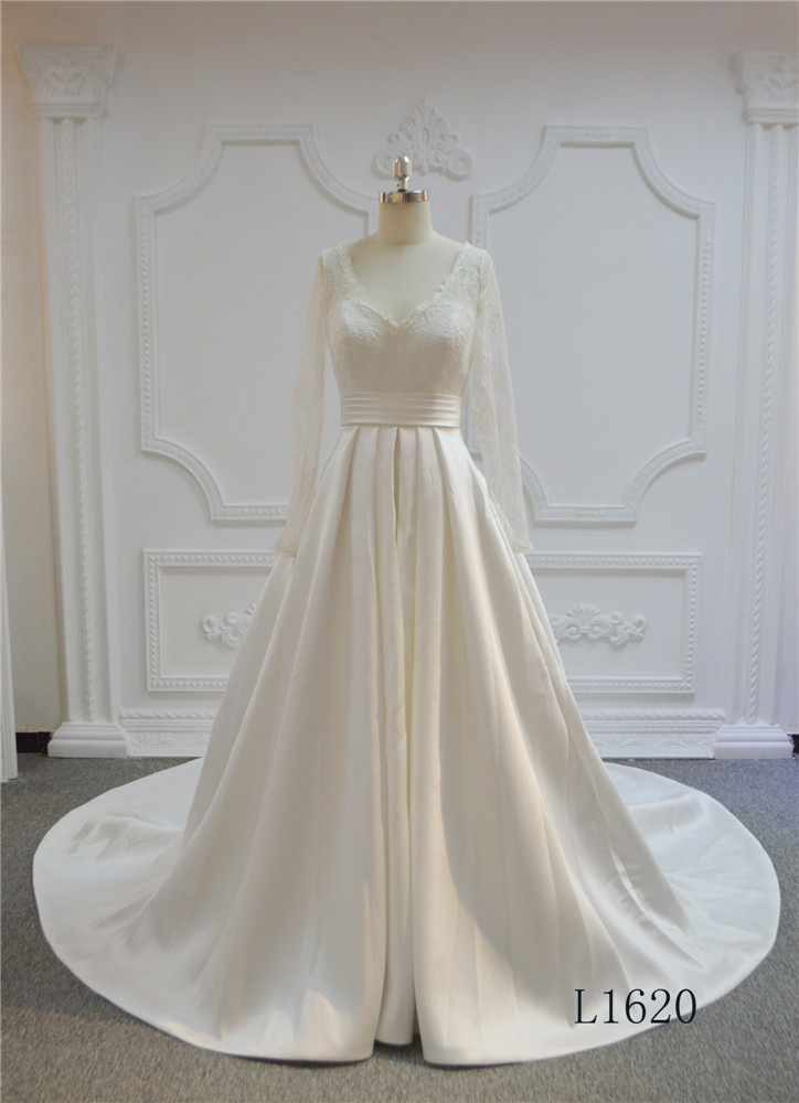 Sexy Lace V-Neck Wedding Dresses Ball Gown Wedding Guest Dresses