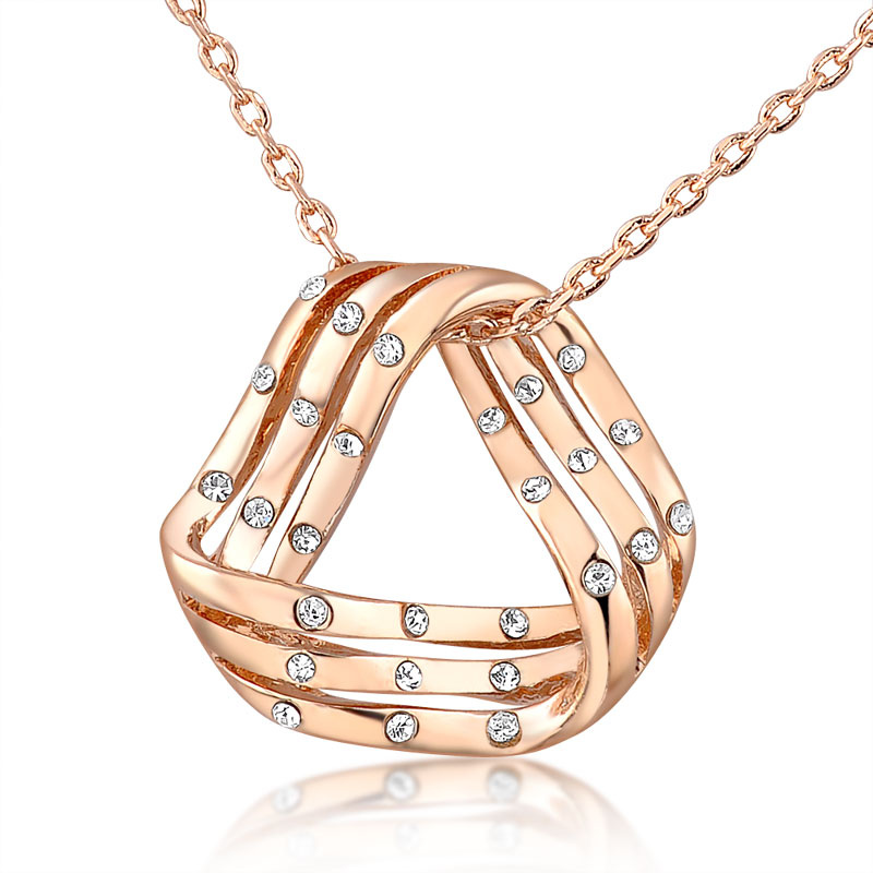 Triangle Pendant Factory Wholesale Fashion Jewelry Crystal Necklace