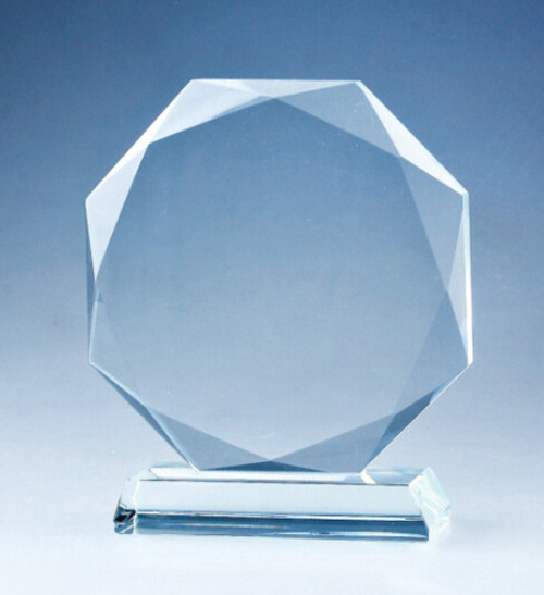 Blank Octagon Glass Crystal Trophy Award