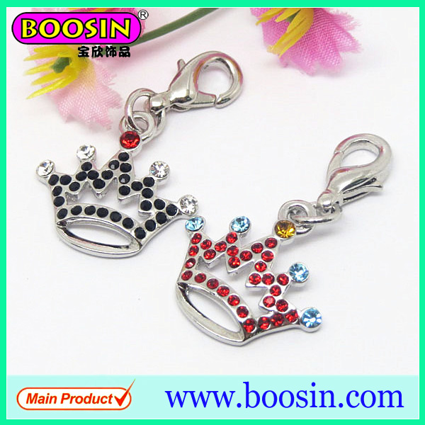 Fashion Alloy Rhienstones Metal Crown Charm Wholesale
