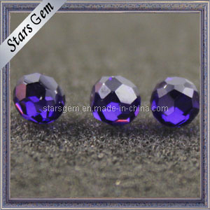 Hot Sell Synthetic Violet in Hole Cubic Zirconia Stone Loose Beads