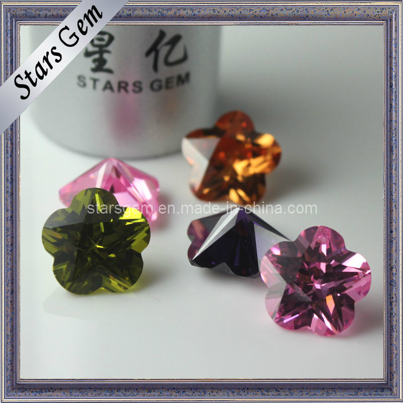 Billiant Cut Flower Shape Synthetic Zircon Stone