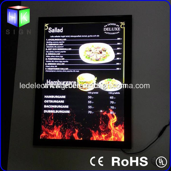 Aluminum Advertising Slim Acrylic LED Light Box with LED Slim Light Box