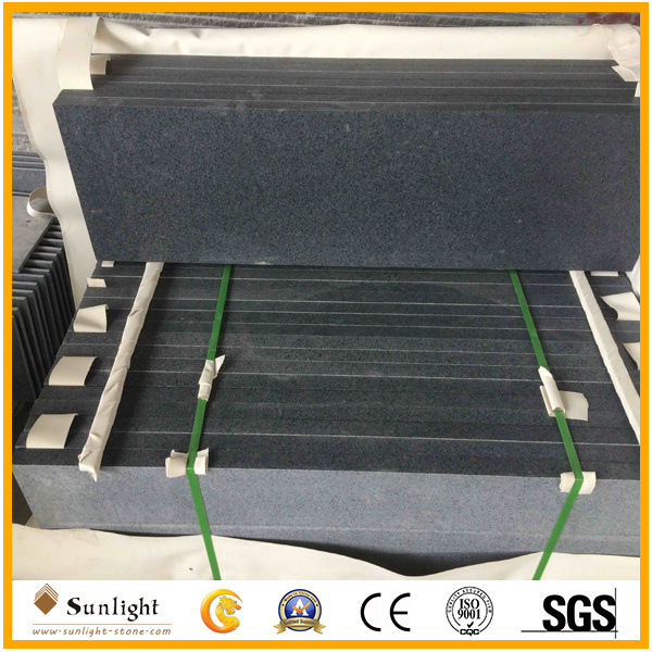 Deep Honed/Matt G654 Dark Grey Granite Stairs with Polished and Bevel Edge