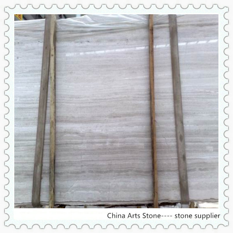 Wooden White Chinese Marble Slab for Engineering Tiles