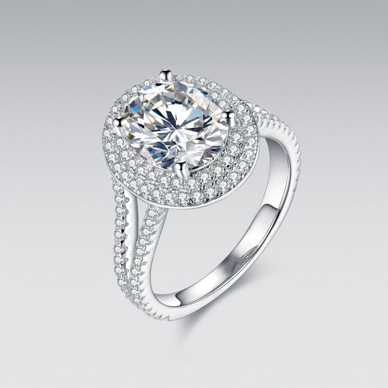 Fashion 925 Silver Ring with Oval Cut Cubic Zircon