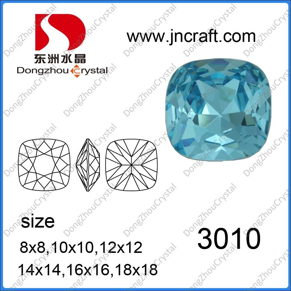Dz-3010 Aquamarine Point Back Crystal Glass Stone