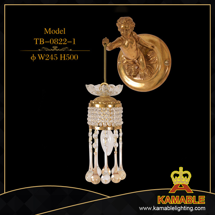 Nice Crystal Drop Brass Wall Light Decoration (TB-0822-1)