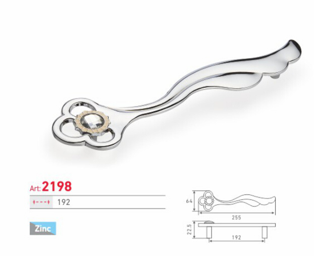 Modern Simple Design Zinc Alloy PC Finish Cabinet Handle (2198)