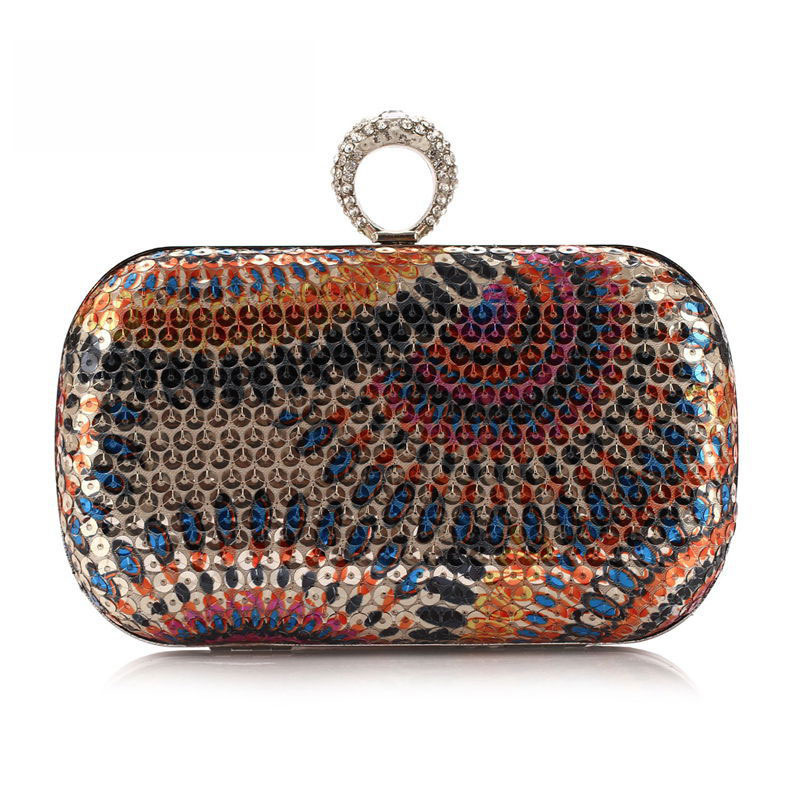 Newest Designer Wholesale Party Bag Fashion Sequin Ring Clutch Bag