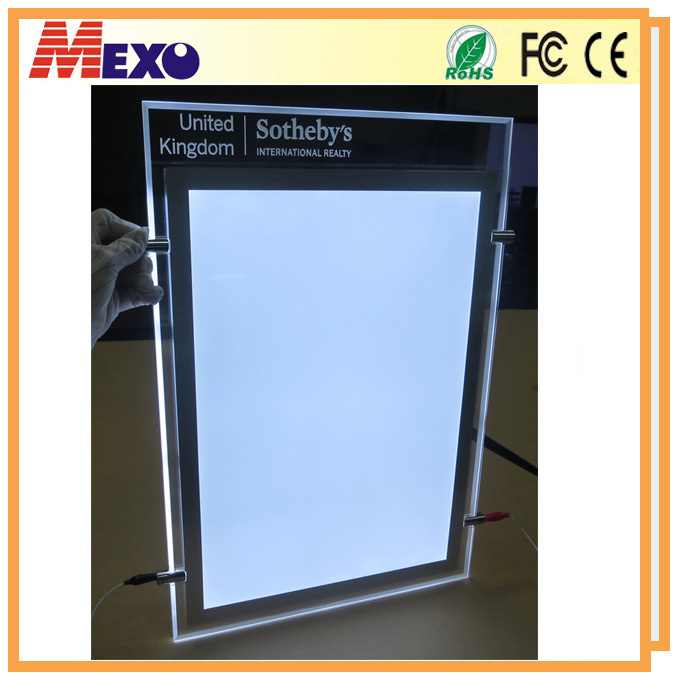 Crystal Light Box with Acrylic Frame and Etching Logo