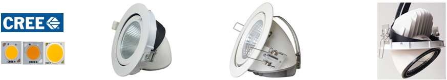 7W/15W/30W/40W/25W/50W Rotatable Dimmable CREE COB Gimbal LED Trunk Downlight 5-Year Warranty