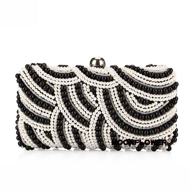High Quality Designer Handbag Beaded Pearl Women Clutch Bag