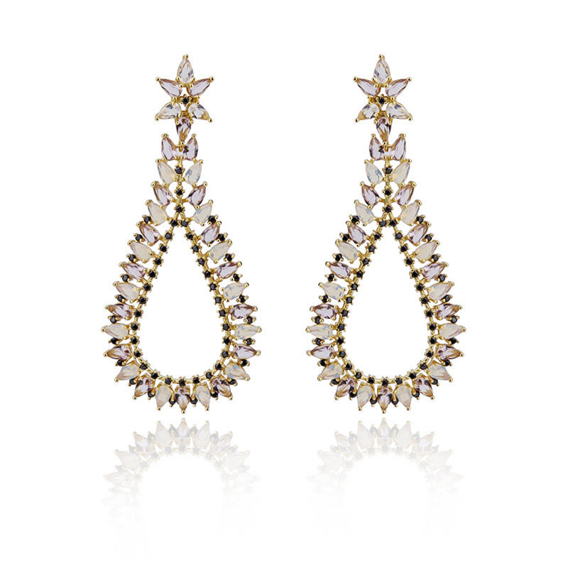 Exaggerated Big Fashion Rhinestone Drop Earrings