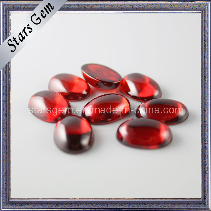 Garnet Color Oval Caboshon Cubic Zirconia Gemstone