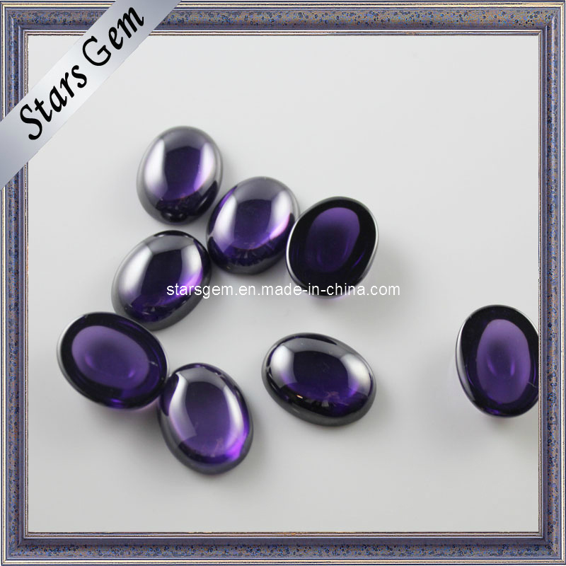 Purple Color Cabochon Oval Shape CZ Beads
