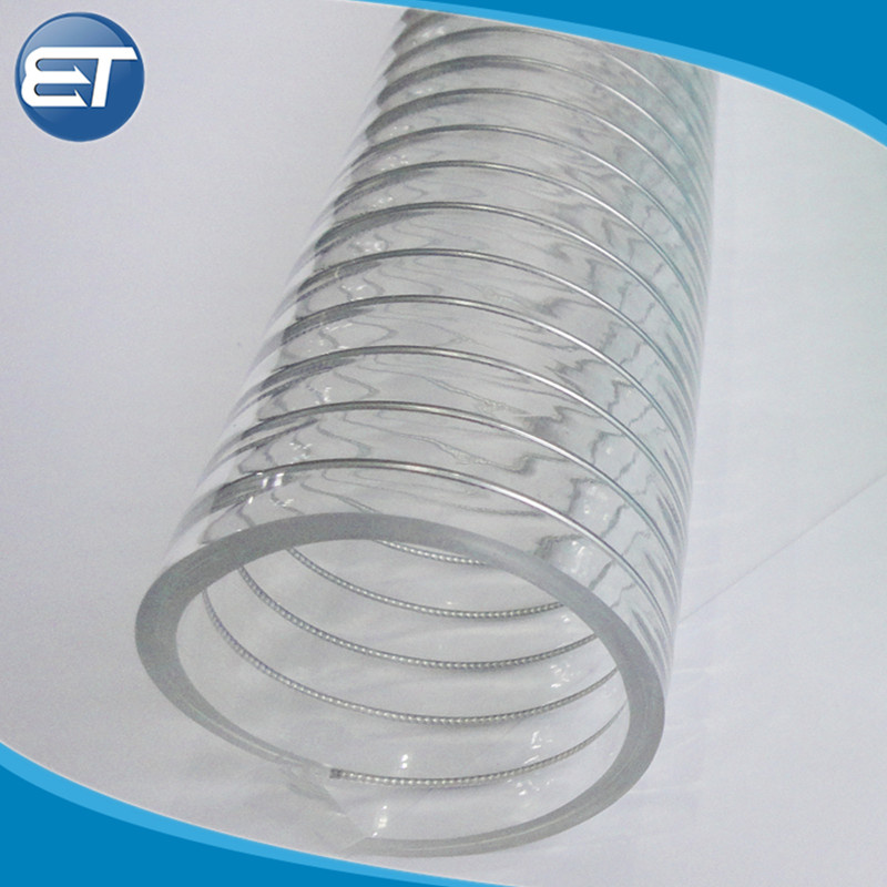 2 Transparent Flexible PVC Wire Metal Reinforced Suction Pipe Hose Supplies