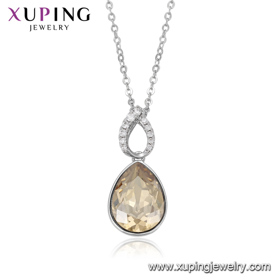 43827 Xuping Water Drop Crystals From Swarovski Rhinestone Necklace Jewelry