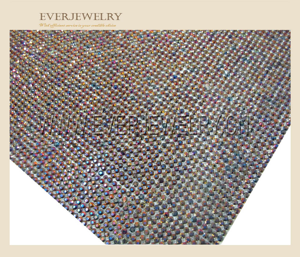 24*40 Ss6 Ss8 Clear Rhinestone Mesh Sheet Transfer, Hot Fix