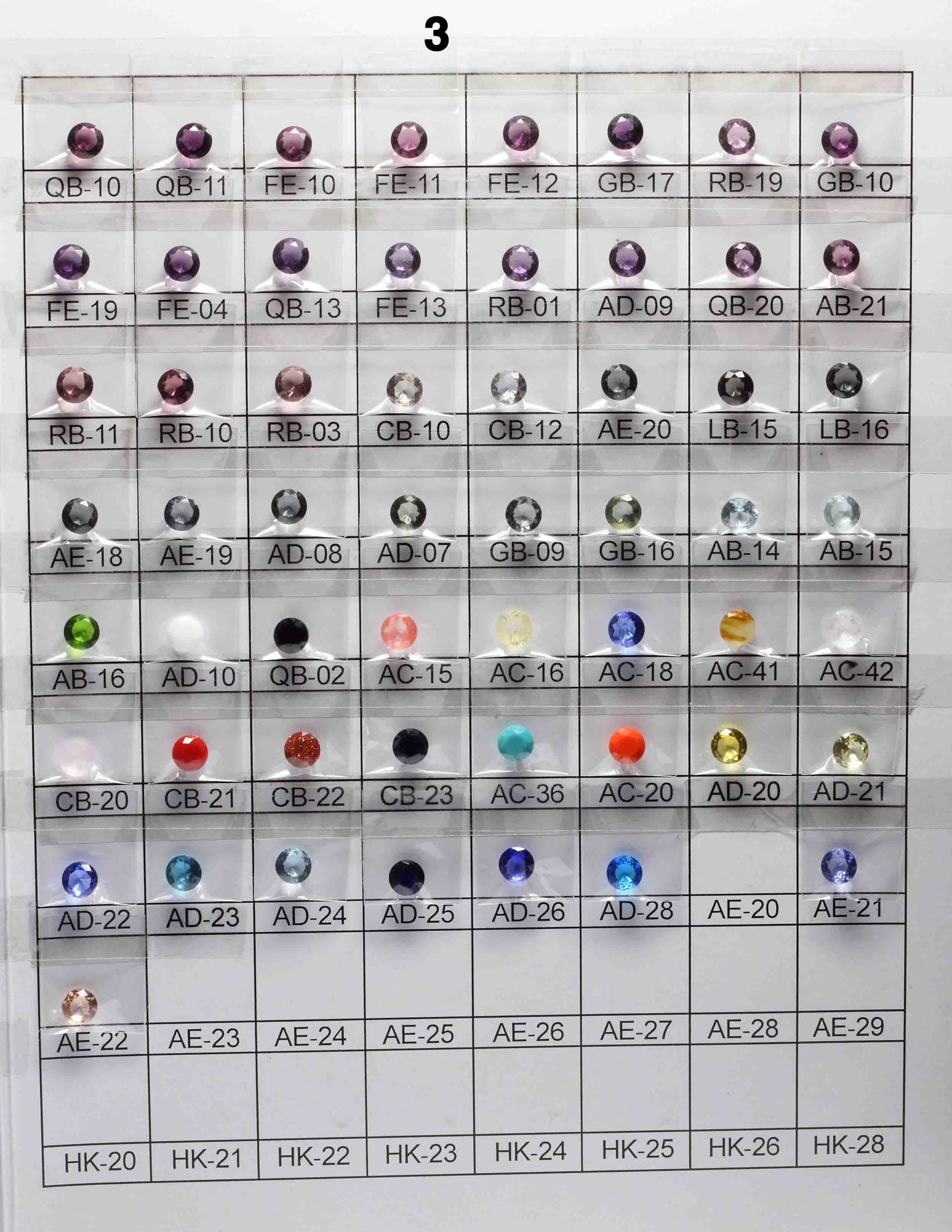 Glass Color Chart A3