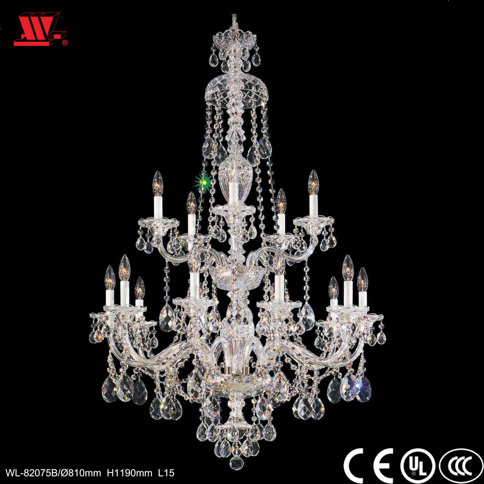 Crystal Chandelier with Glass Arm Wl-82075b