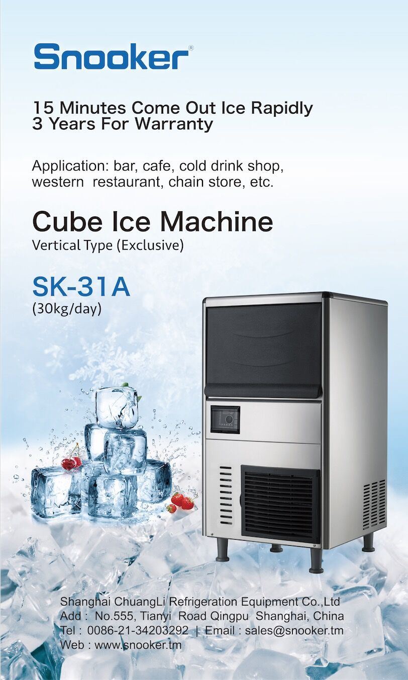 Hot Sell 304 Stainless Air Cooling Commercial Sk-31A Ice Machine, Ice Making Machine, Ice Maker