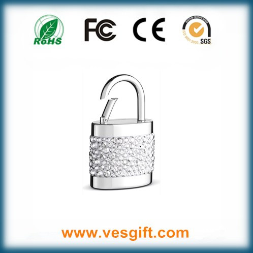 Lock Shape Crystal USB Custom Gift Flash Drive