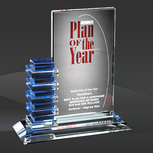 Blue Resolute Crystal Award (CD-6476, CD-6477, CD-6478)