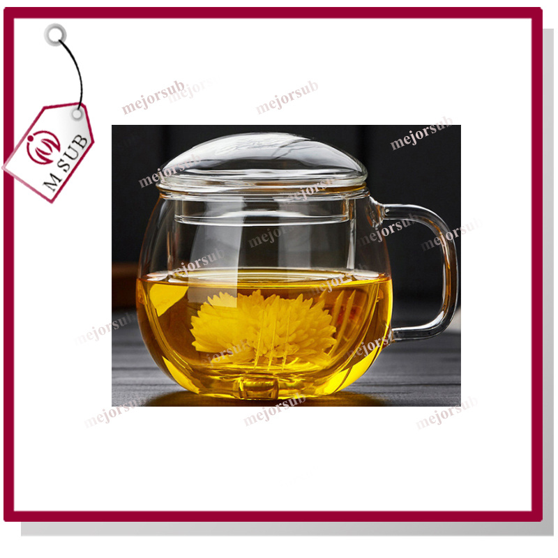 Thickening Heat-Resisting Round Tea Glass Cups Filterable with Lid