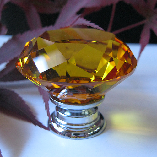 50mm Large Crystal Diamond Door Knobs in Silver