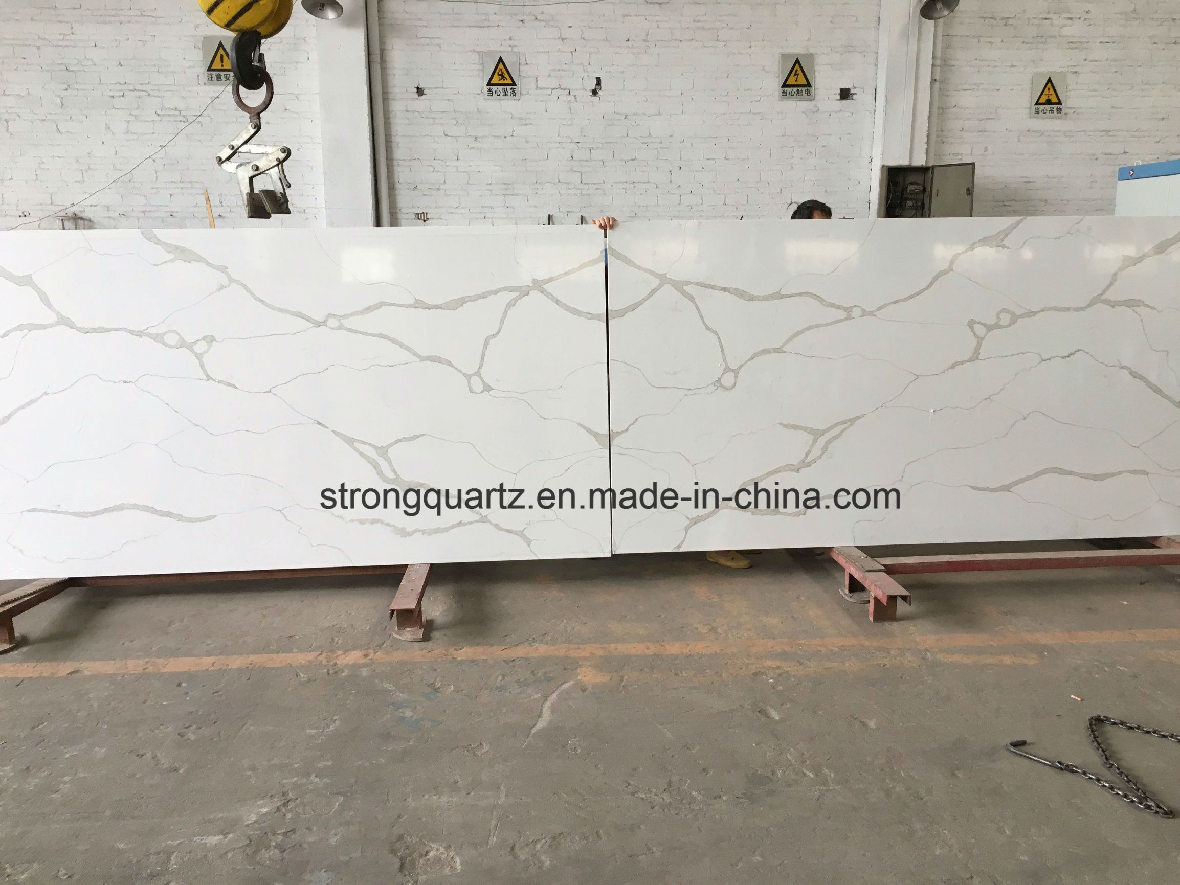 Italian Calacatta White Quartz Stone, Calacatta Gold Artificial Stone for Desktop