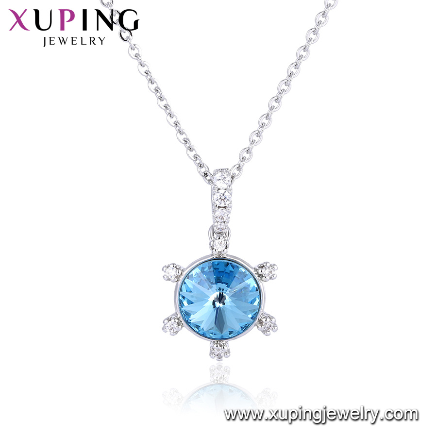 44341 Xuping Wholesale Fashion Rhodium Color Gold Plated Chain Necklace Crystals From Swarovski Magnetic Necklace