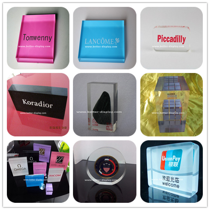 Custom Colored Acrylic Block Display