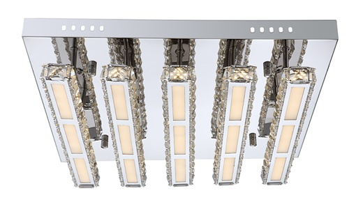 Modern 45W LED Chrome and Crystal Ceiling Lamp (LED-15112-45)
