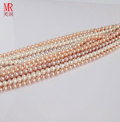 5-6mm Round Natural Fresh Water Pearl String Wholesale, Pearl Material