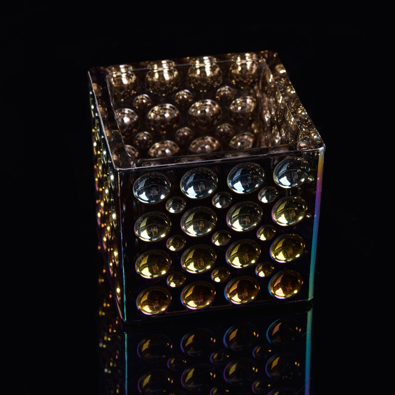 Iridescent Candle Jar with Debossed DOT Pattern