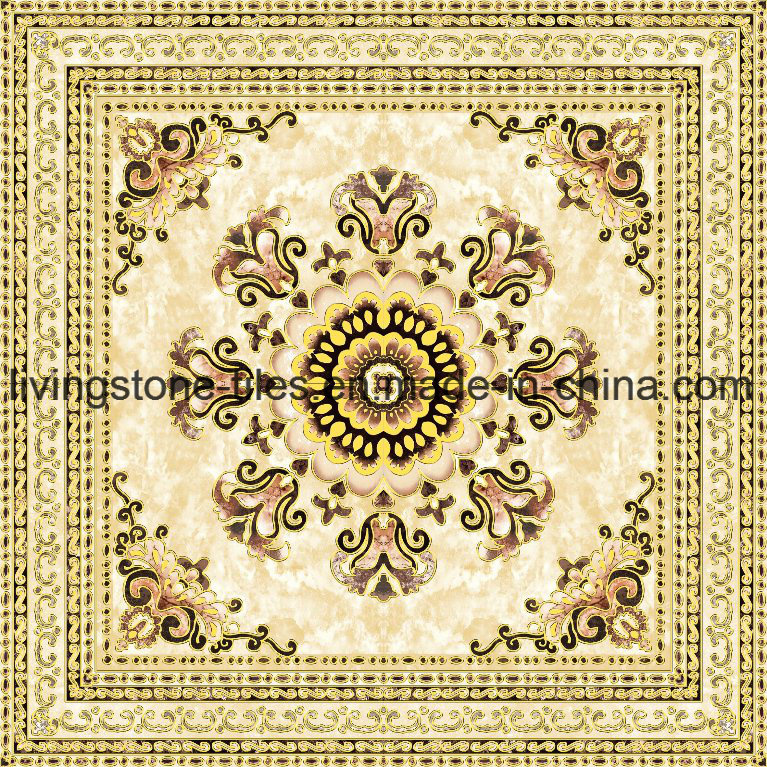 1200*1200mm Golden Carpet Design Puzzle Floor Tiles for Prayer Room