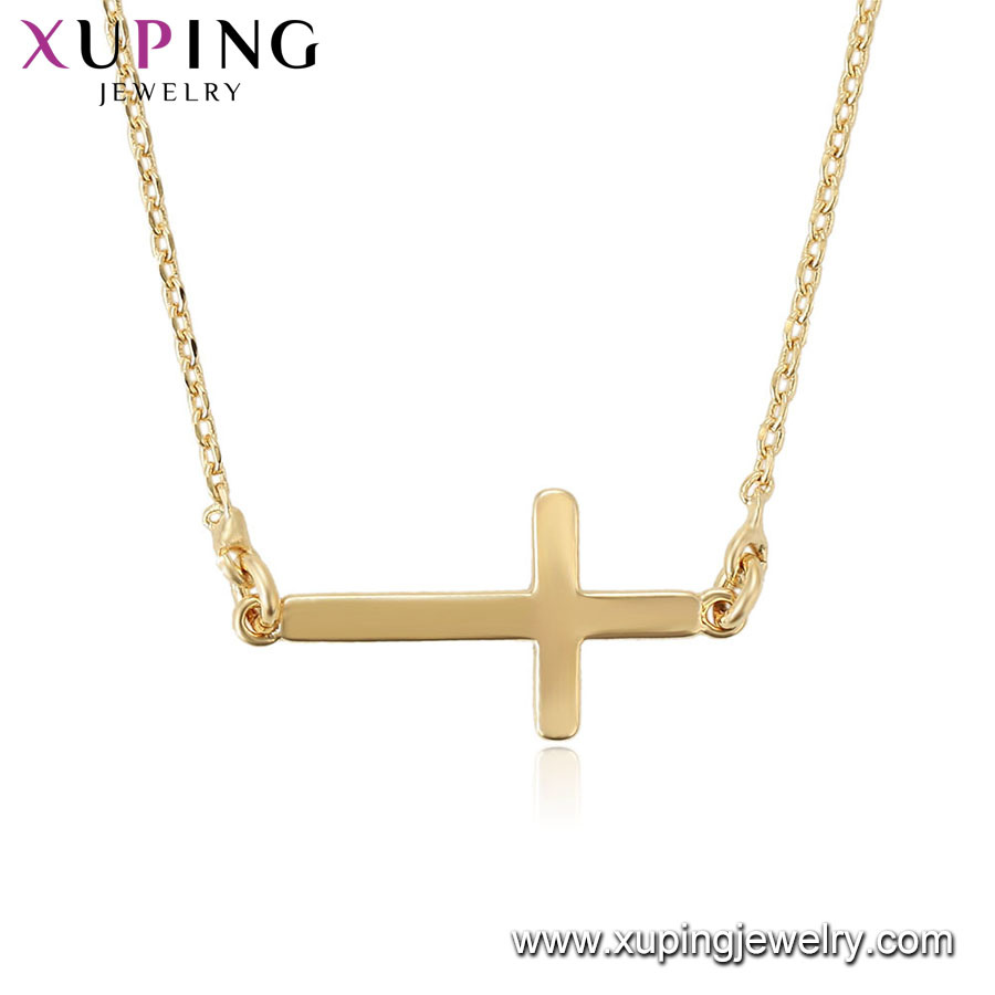 44712 Fashion Rose Gold Plated Necklace Designs in 10 Gram Jewelry, Elegant Simple Necklace