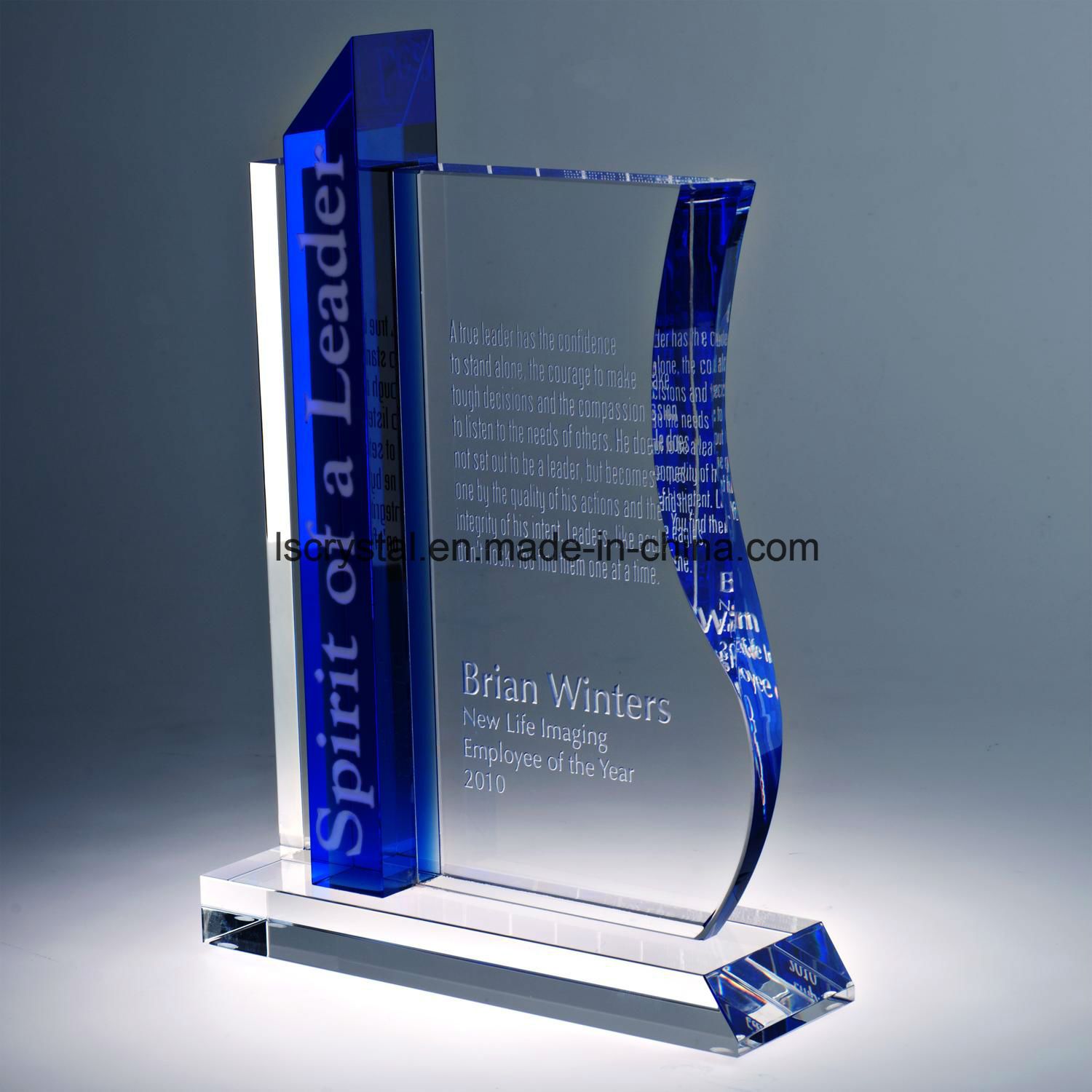 Factory Wholesale Crystal Glass Book Shape Award Trophy