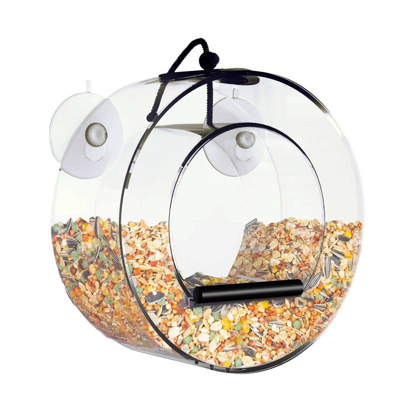Tire Shape Round Clear Acrylic Window Bird Feeder