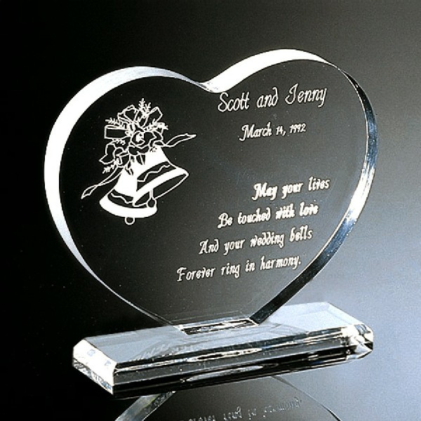 Heart Shape Crystal Glass Award Trophy for Souvenir