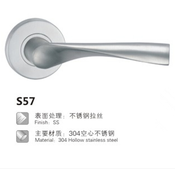Stainless Steel Hollow Tube Lever Door Handle (S57)