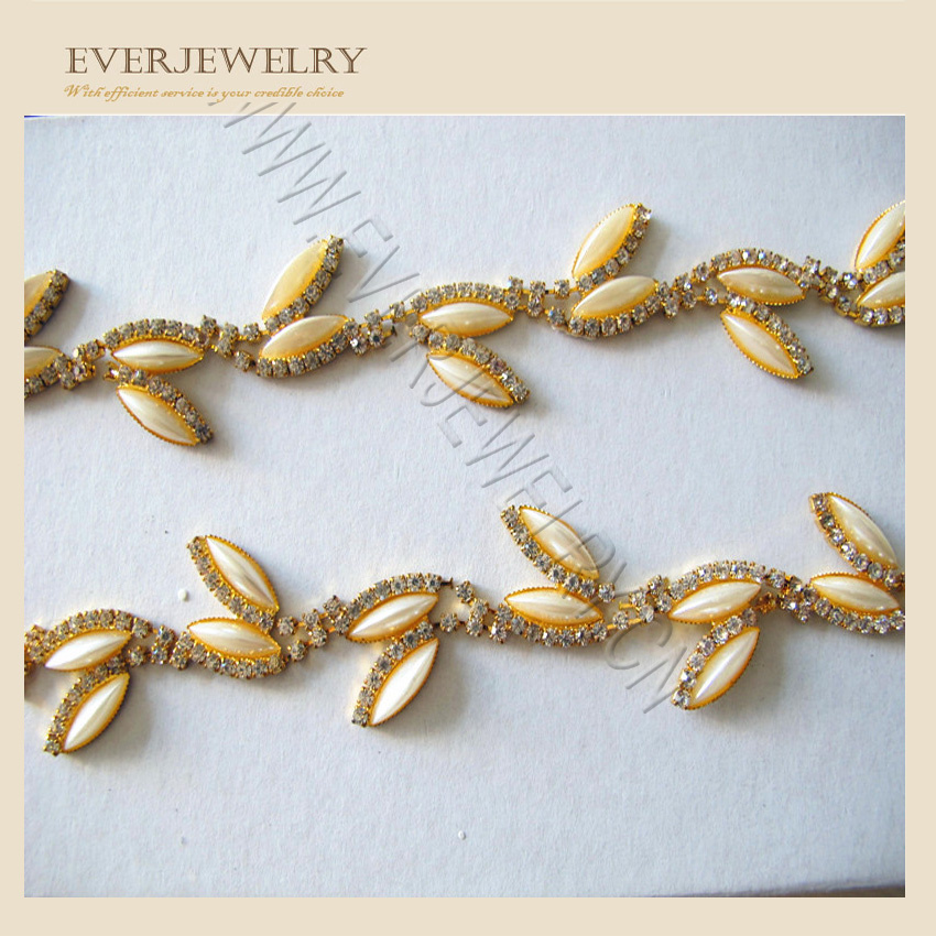 Pearl Rhinestone Trimmings Chain