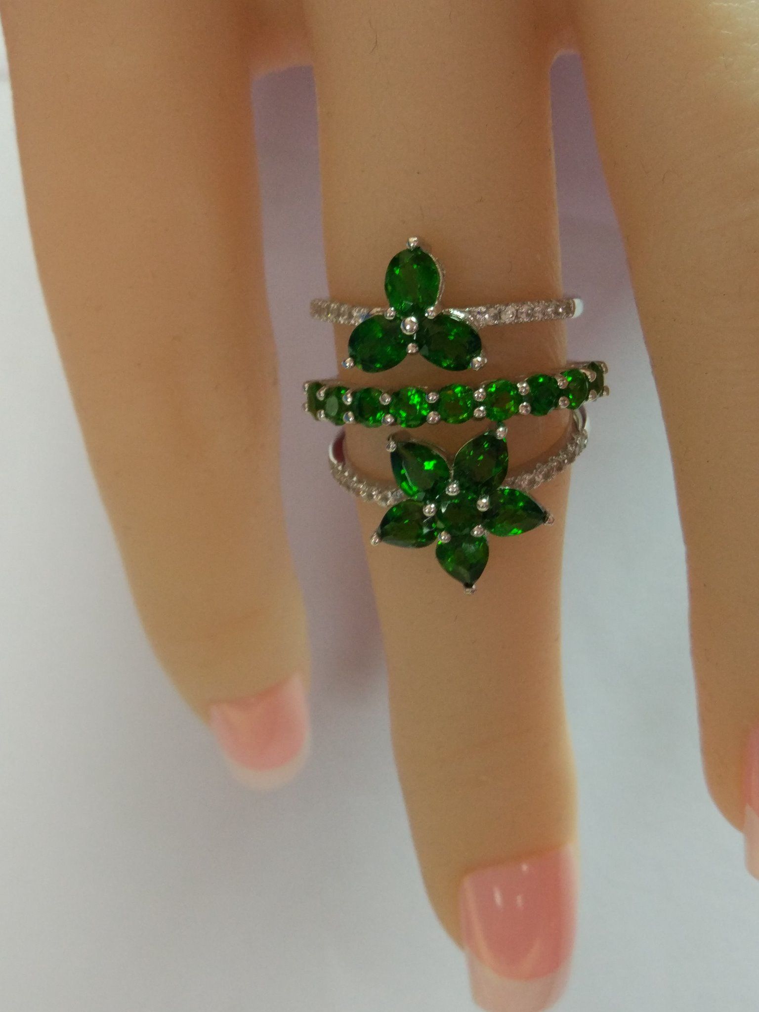 Versatile Sterling Silver Ring Set with Semi-Precious Stone