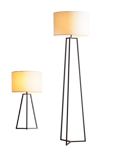 Modern Metal Table Lamp with Fabric Shade (WHT-2301)