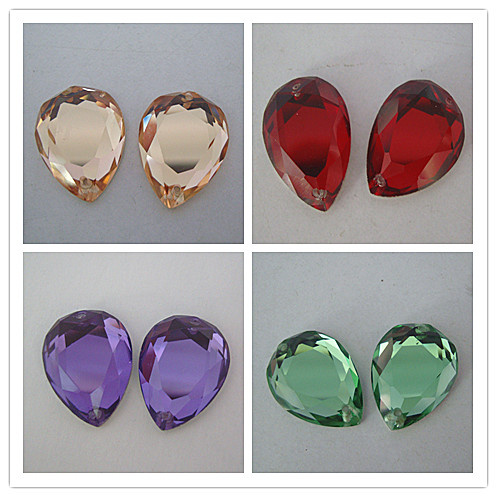 Faceted Cut Stone Pear Shape Glass Beads