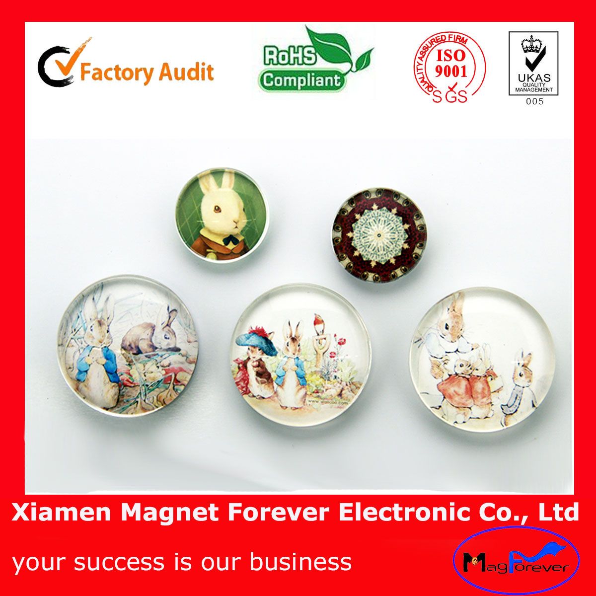 3D Cheap Custom Crystal Glass Fridge Magnet