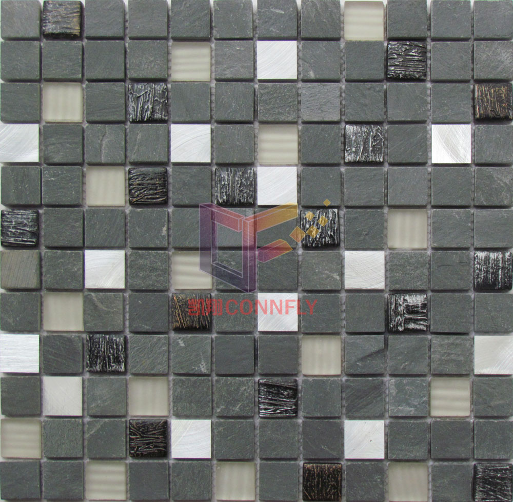 Mix Color Glass with Marble Mosaic (CS231)