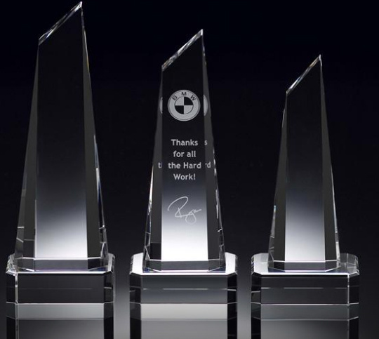 Optical Bevel Crystal Trophy